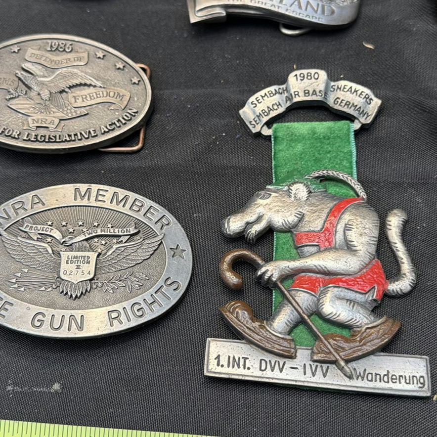 Collection of Vintage Belt Buckles and Metal Pins - image 3 of 7