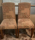 Pair of Patterned Upholstered Dining Chairs - thumbnail 1 of 5