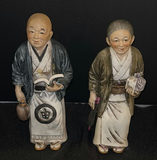 Pair of Asian Figurines in Traditional Clothing - image 1 of 4