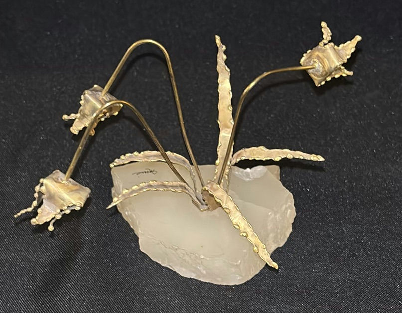 Decorative Floral Plate, Ceramic Vase, and Metal Flower Sculpture - image 7 of 7