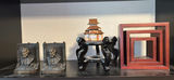 Decorative Bookends, Wooden Stand, and Nested Display Frames - thumbnail 1 of 5