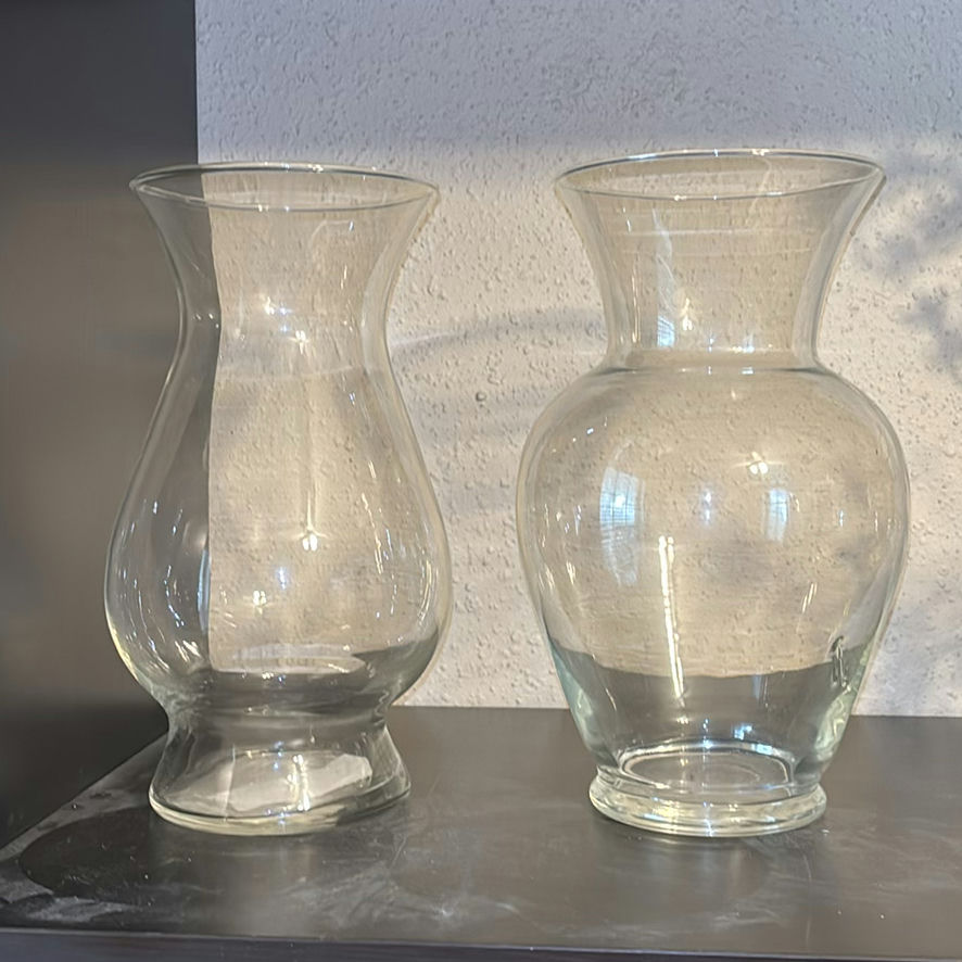 Three Clear Glass Vases - image 1 of 4