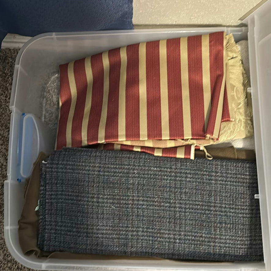 Plastic Storage Bin with Assorted Fabric Pieces - image 2 of 3