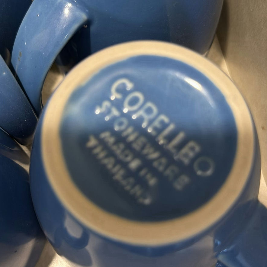 Set of Blue Corelle Stoneware Mugs - image 2 of 4