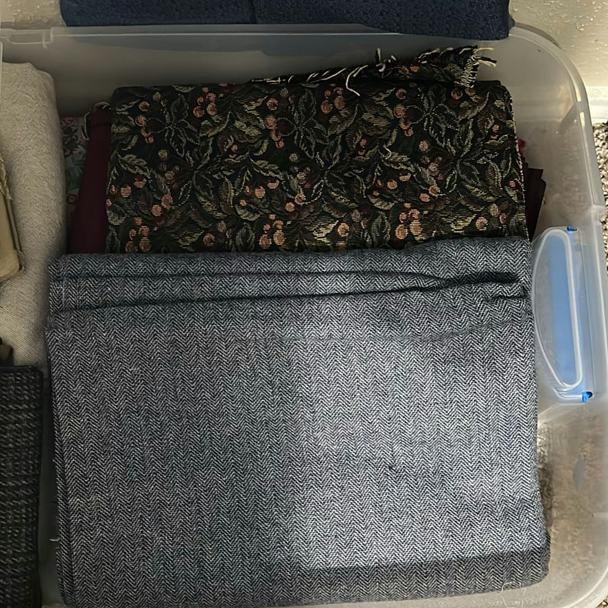 Plastic Storage Bin with Assorted Fabric Pieces - image 3 of 3