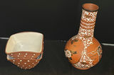 Decorative Ceramic Vase and Two Square Bowls - thumbnail 1 of 8