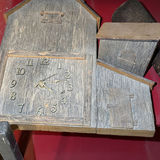 Decorative Clocks, Wooden Mallet, Framed Aircraft Stamp Art, and Train Stamp Sheet - thumbnail 4 of 7