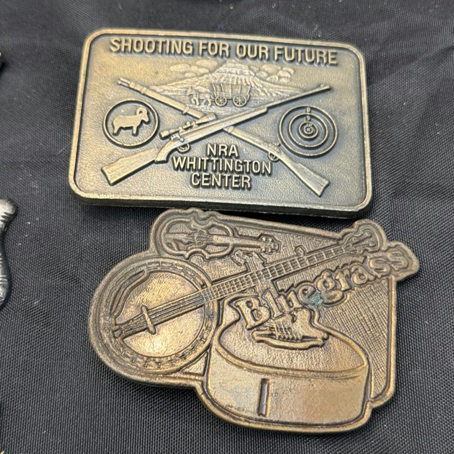 Collection of Vintage Belt Buckles and Metal Pins - image 2 of 7