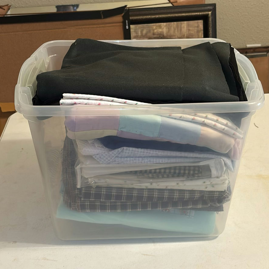 Storage Bins of Fabric, Linens, and Wrinkle Blanket - image 8 of 13