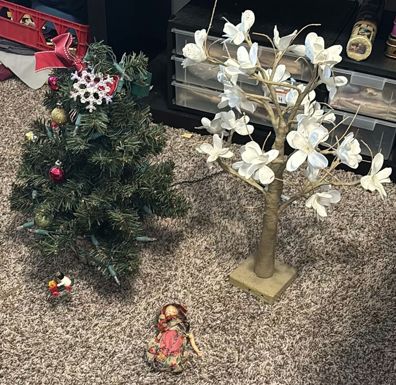 Decorative Artificial Trees and Cloth Doll - image 1 of 5