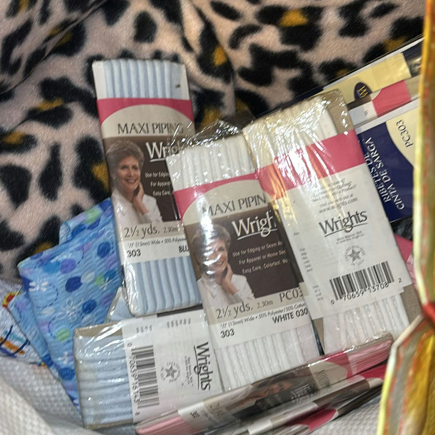 Assorted Fabric Pieces, Trim Packs, and Sewing Materials - image 5 of 17