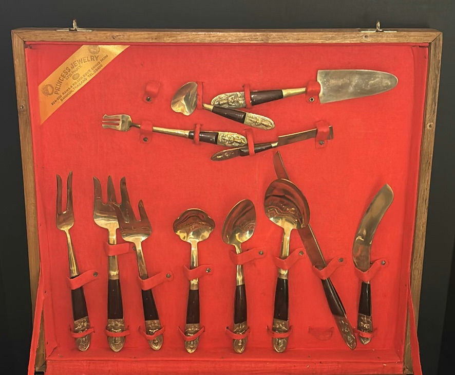Flatware and Serving Utensil Set in Wooden Case - image 2 of 6