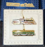 Decorative Metal and Wooden Serving Pieces with Train Ornaments - thumbnail 2 of 7