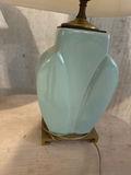 Pair of blue-green ceramic table lamps - thumbnail 2 of 3