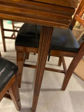 Dining table with leather-inset top and four chairs - thumbnail 1 of 4