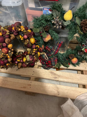 Fruit-Decorated Christmas Wreaths - Image 1 of 3