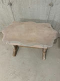 Scalloped-Edge Wooden Side Table - thumbnail 1 of 2