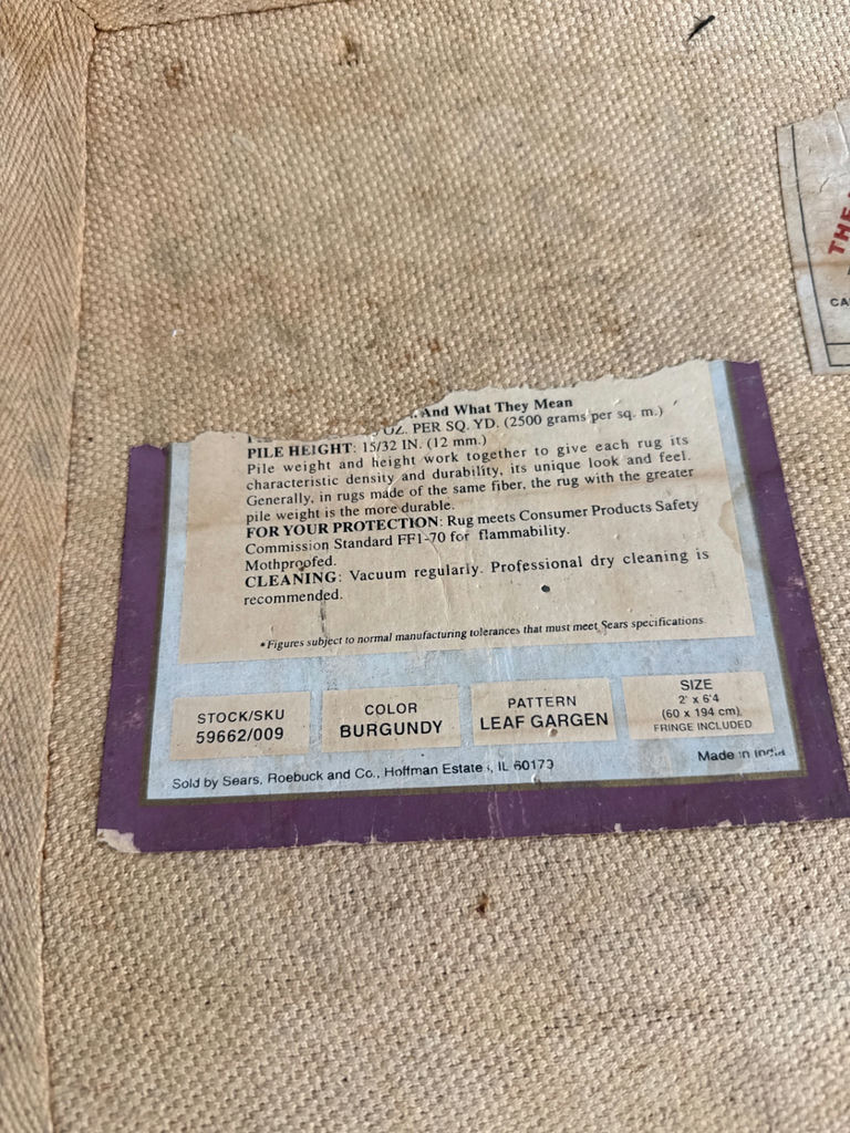 Burgundy Oriental Runner Rug - image 3 of 5