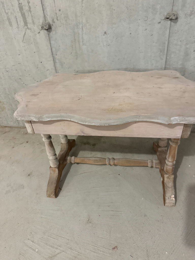 Scalloped-Edge Wooden Side Table - image 2 of 2