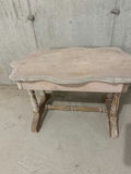Scalloped-Edge Wooden Side Table - thumbnail 2 of 2