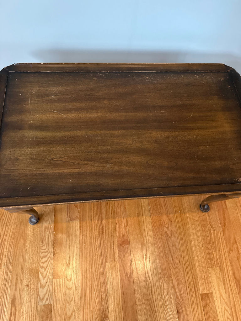 Dark wooden coffee table with cabriole legs - image 3 of 4
