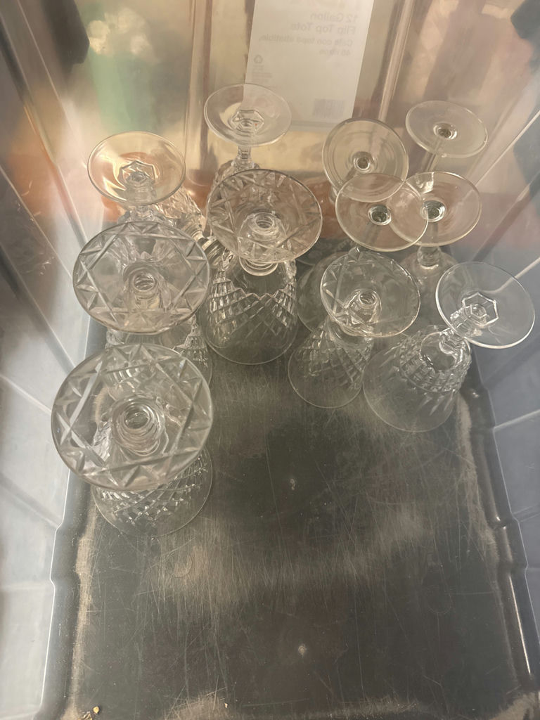 Crystal-cut Glass Stemware Set - image 3 of 4