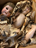 Box with vintage doll parts - thumbnail 2 of 3
