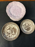Brown transferware bowls and pink plates - thumbnail 2 of 2