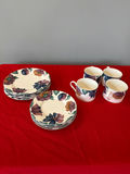 Floral ceramic dinnerware set with plates and mugs - thumbnail 1 of 4