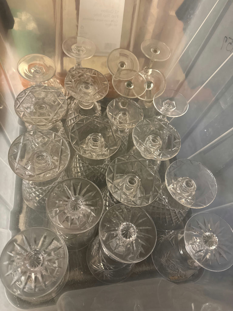 Crystal-cut Glass Stemware Set - image 4 of 4