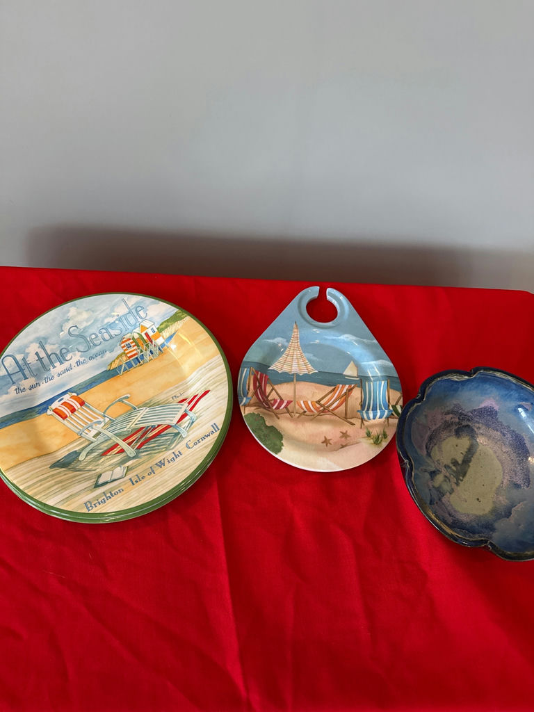 Seaside Beach-Themed Decorative Plate, Hanging Plaque, and Ceramic Bowl - image 1 of 4