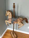 Vintage wooden carousel horse sculpture - thumbnail 2 of 5