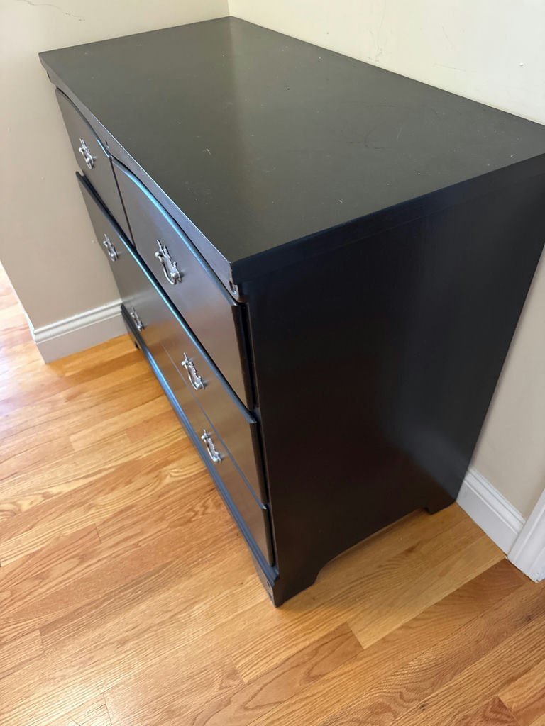 Black curved-front dresser - image 3 of 3