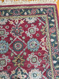 Hand-tufted wool rug with burgundy field and ornate border - thumbnail 5 of 5