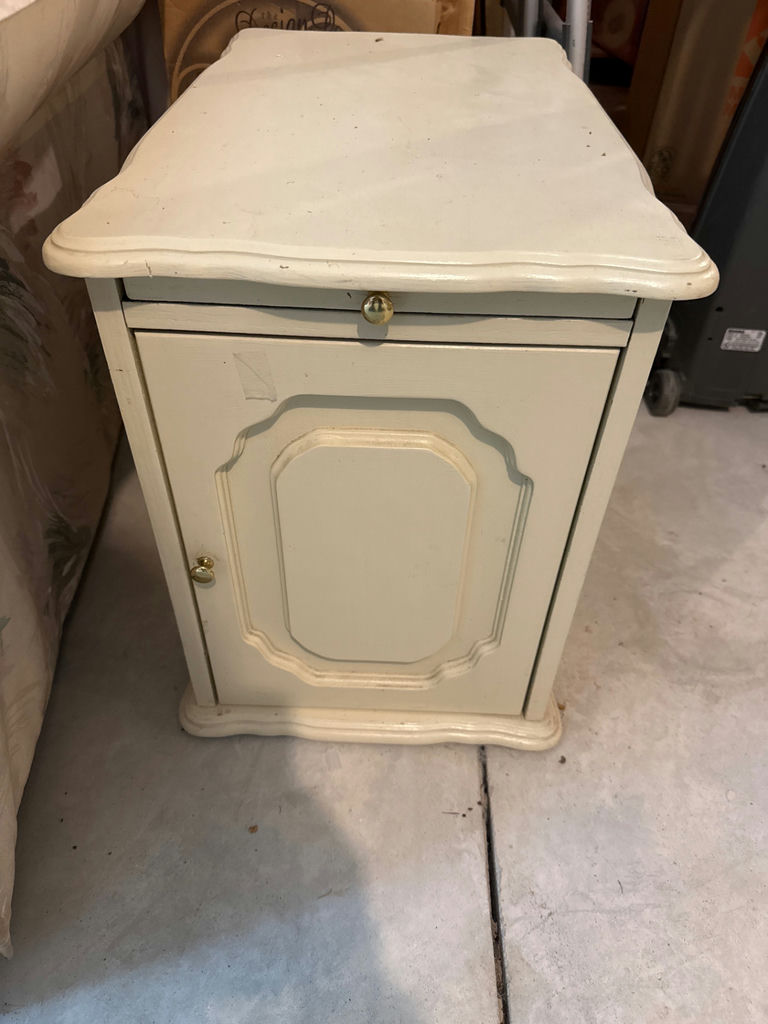 2 Cream Vintage Nightstands with Drawer and Door - image 1 of 3