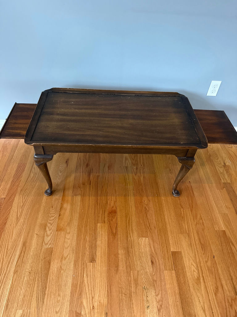Dark wooden coffee table with cabriole legs - image 4 of 4