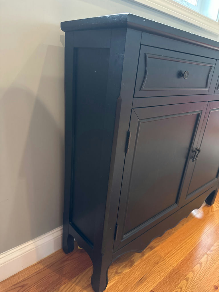 Black wooden cabinet with two drawers and two doors - image 3 of 3