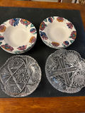 Floral ceramic bowls and crystal-cut glass bowls - thumbnail 2 of 3