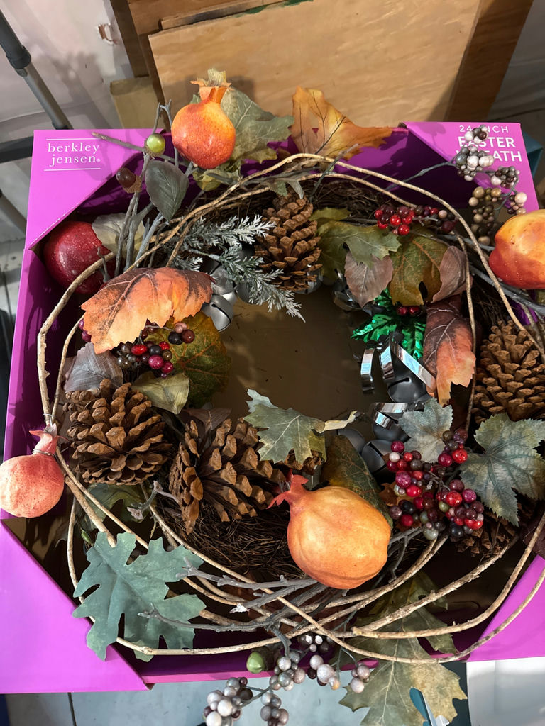 Autumn wreath with pine cones and berries - image 1 of 1