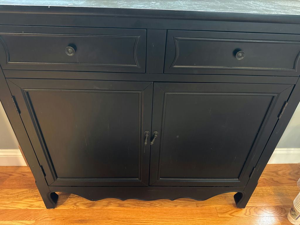 Black wooden cabinet with two drawers and two doors - image 2 of 3
