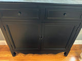 Black wooden cabinet with two drawers and two doors - thumbnail 2 of 3