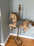Vintage wooden carousel horse sculpture - thumbnail 1 of 5