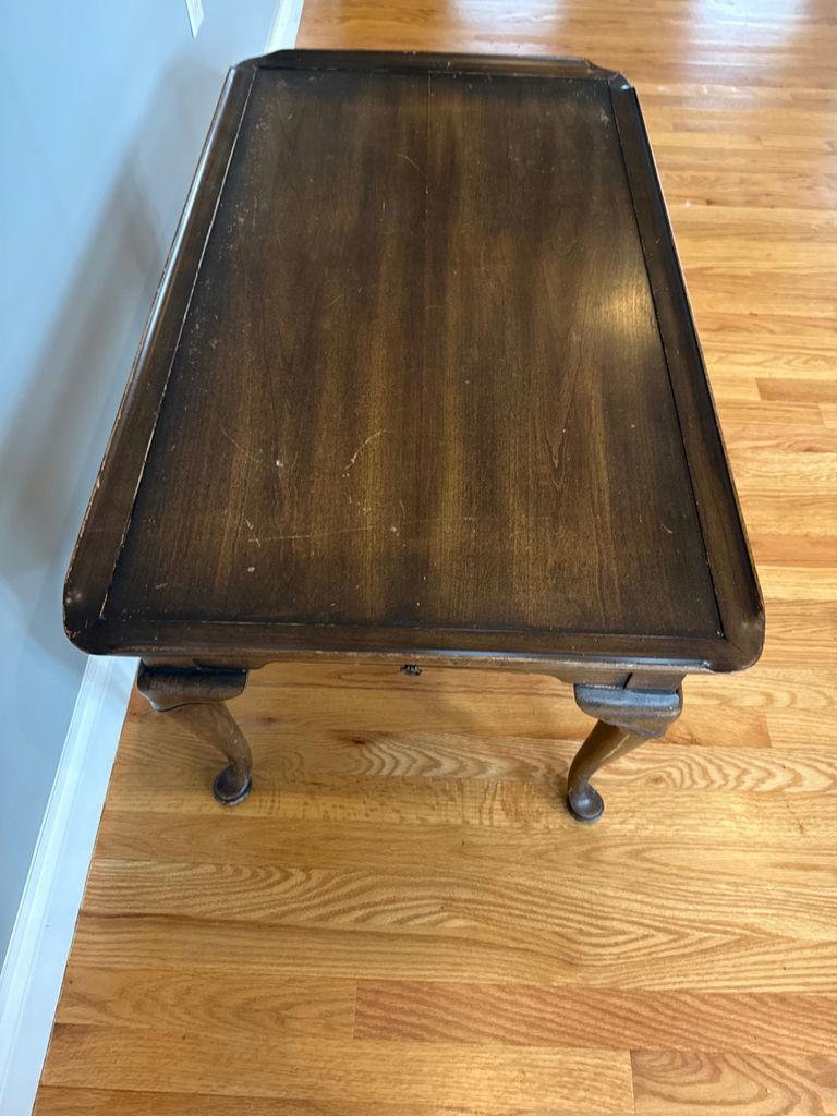 Dark wooden coffee table with cabriole legs - image 2 of 4