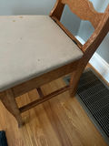 Distressed wooden chair with upholstered leather  seat - thumbnail 2 of 3