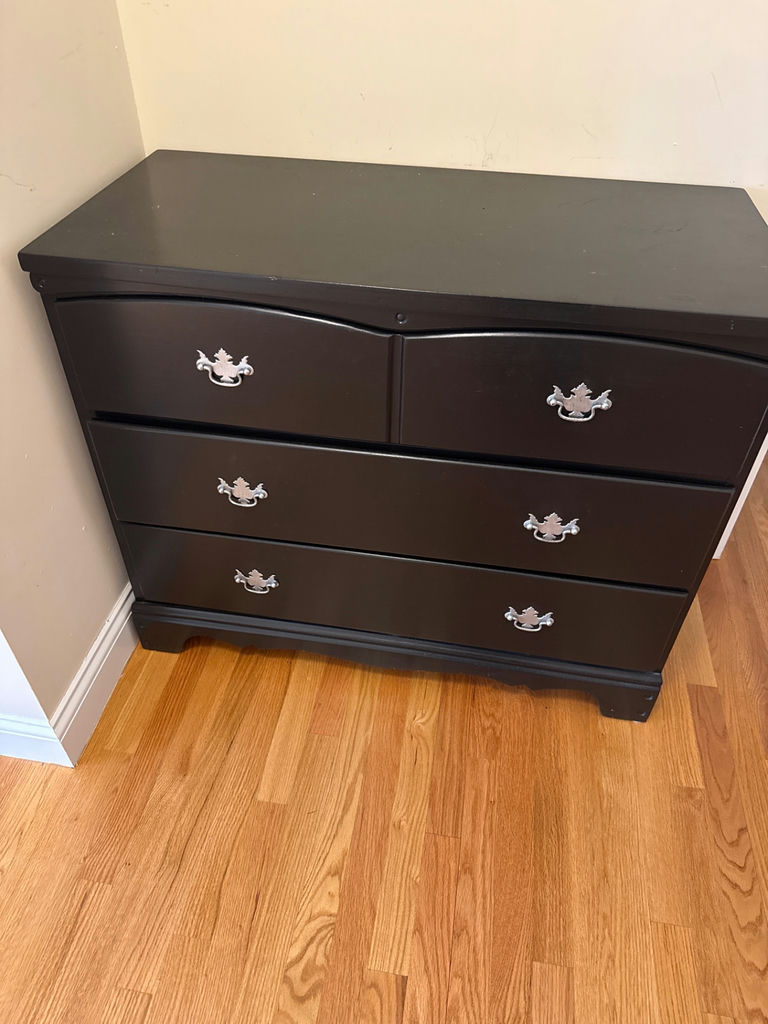 Black curved-front dresser - image 1 of 3