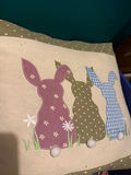 Decorative throw pillows with balloon appliqué and bunny silhouettes - thumbnail 2 of 2