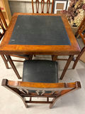 Dining table with leather-inset top and four chairs - thumbnail 4 of 4