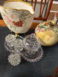 Porcelain floral vases with glass serving set - thumbnail 5 of 5