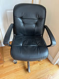 Black leather swivel office chair - thumbnail 1 of 3