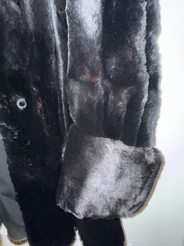 Black fur coat with RPM monogram - image 3 of 4